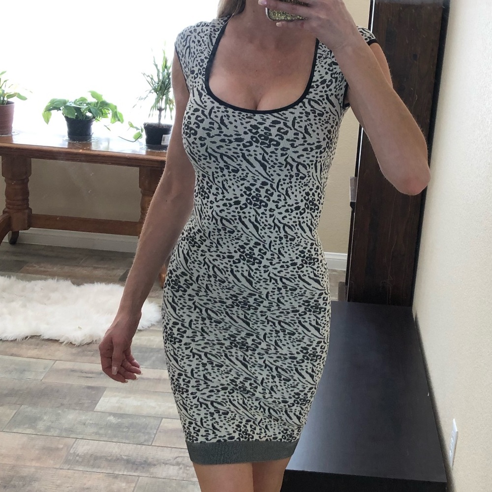 Bebe Cocktail Dress Black and White Small